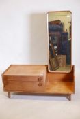 A 1960s Meredew teak low dressing table by Peter Liley, 44" x 18"