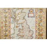 John Speed (British, 1552-1629), a rare map of 'Britain as it was divided in the tyme of the