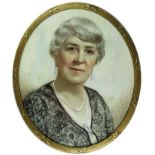 William Hill Thomson (British, 1882-1956), a portrait miniature of 'A Lady', gilt oval frame, signed