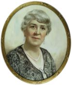 William Hill Thomson (British, 1882-1956), a portrait miniature of 'A Lady', gilt oval frame, signed