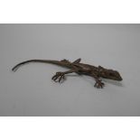 A Japanese Jizai style bronze of a lizard, 5½" long