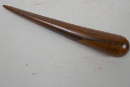 A late C18th/early C19th lignum vitae splicing spike, 9¾" long