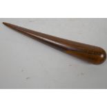 A late C18th/early C19th lignum vitae splicing spike, 9¾" long