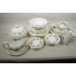 A Wedgwood 'Ashford' pattern six place dinner service including two tureens, vegetable dish, oval