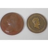 A commemorative bronze medallion 'International Medical Congress London' 1881, 3" diameter (in