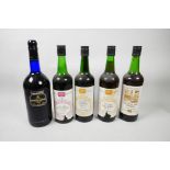 Three bottles of wine society sherry, one Fine Old Amontilado Medium Dry, One Tio Diego