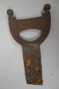 An antique cast iron boot scraper, 13" long, 7" wide