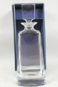 A Bohemian 24% lead crystal decanter and stopper, 12" high, unused, in presentation box