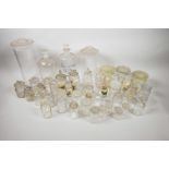 A quantity of glass storage jars, some containing biological specimens