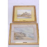 H. W. Rudby, Southbourne, Dorset, signed and dated 1913, watercolour, and another of Corfe Castle,