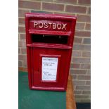 A cast metal and steel postbox, 17½" x 9½" x 9½"