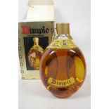 A one litre bottle of Dimple Haig Old Blended Scotch Whisky in presentation dimple bottle and box
