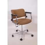 A mid C20th swivel office chair, bears label 'Martela Oy Finnish'