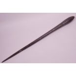 A C19th Pacific Islands tapered hardwood throwing club, 26" long