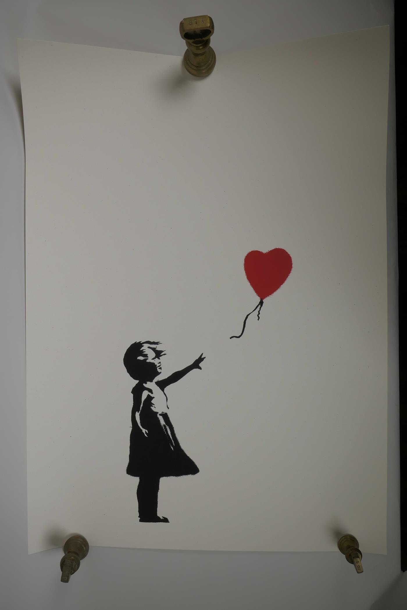 Banksy, Girl with the Red Balloon, screen print by 'The West Country Prince' on 300gsm paper, ' - Image 2 of 5