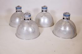 A set of four aluminium industrial lights from Simplex Lighting Ltd. model ST400 400 watt, 17" high,