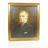 A C19th oil on canvas portrait of a distinguished gentleman signed MM and dated 1890, 10" x 12"