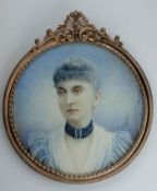 Ellen Louisa Stansfeld (1858-1944), a portrait miniature of 'Miss Mason', c.1901, signed and dated