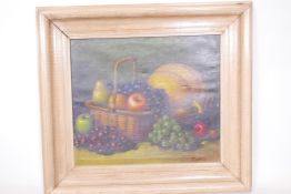 G. Reckie, autumnal fruits, still life, signed, oil on canvas, 21" x 19½"