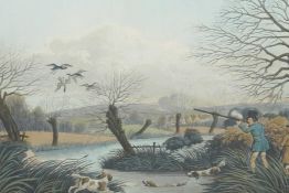 R. Havell Junior, a set of four aquatints, snipe shooting near Uxbridge, pheasant shooting, Black