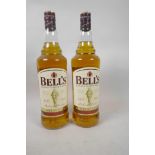 Two one litre bottles of Bell's blended Scotch whisky