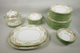 A Minton 'Shaftesbury' pattern part dinner service, largest plate 10" diameter