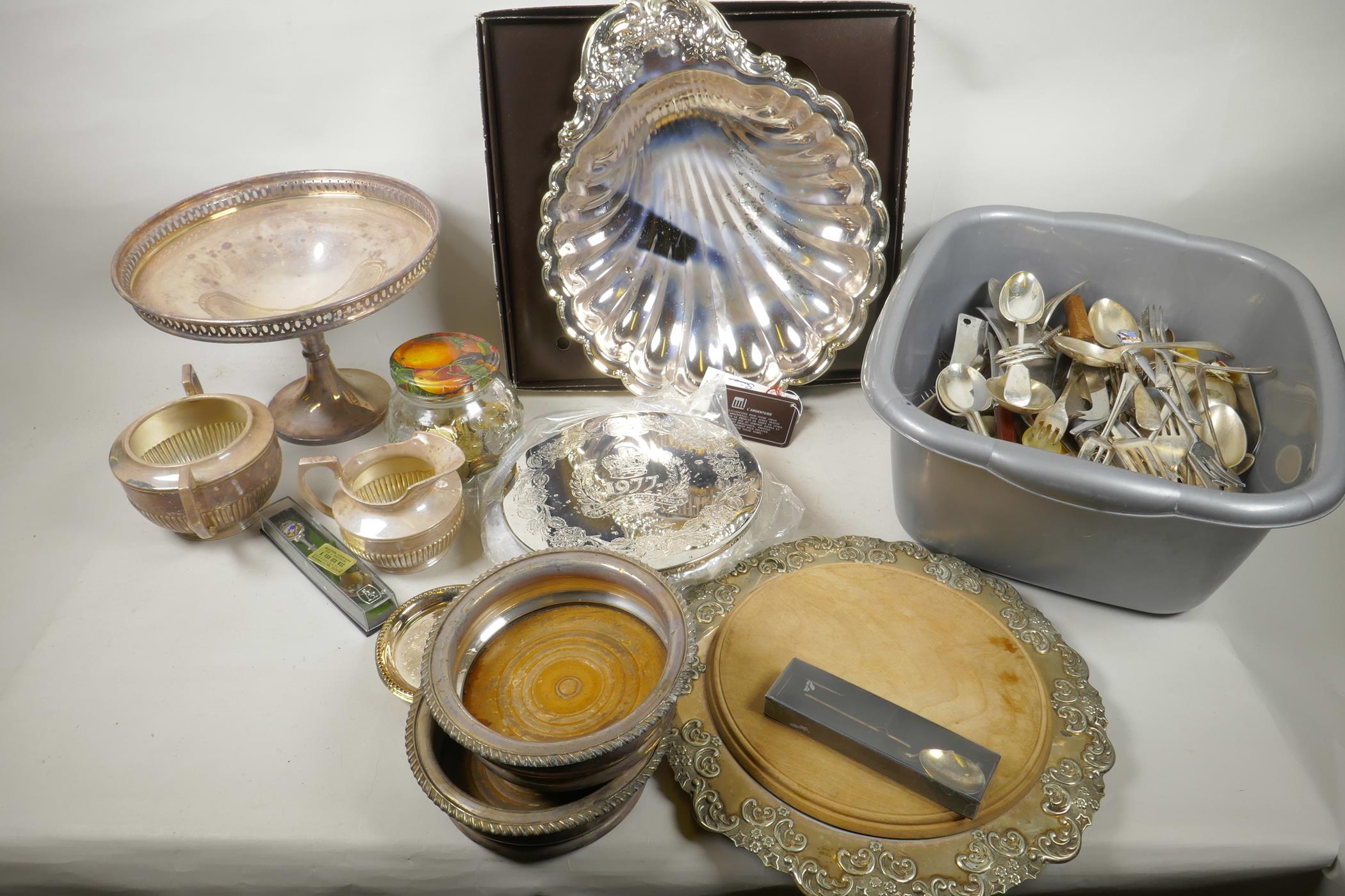 Various silver plated items