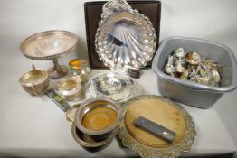 Various silver plated items