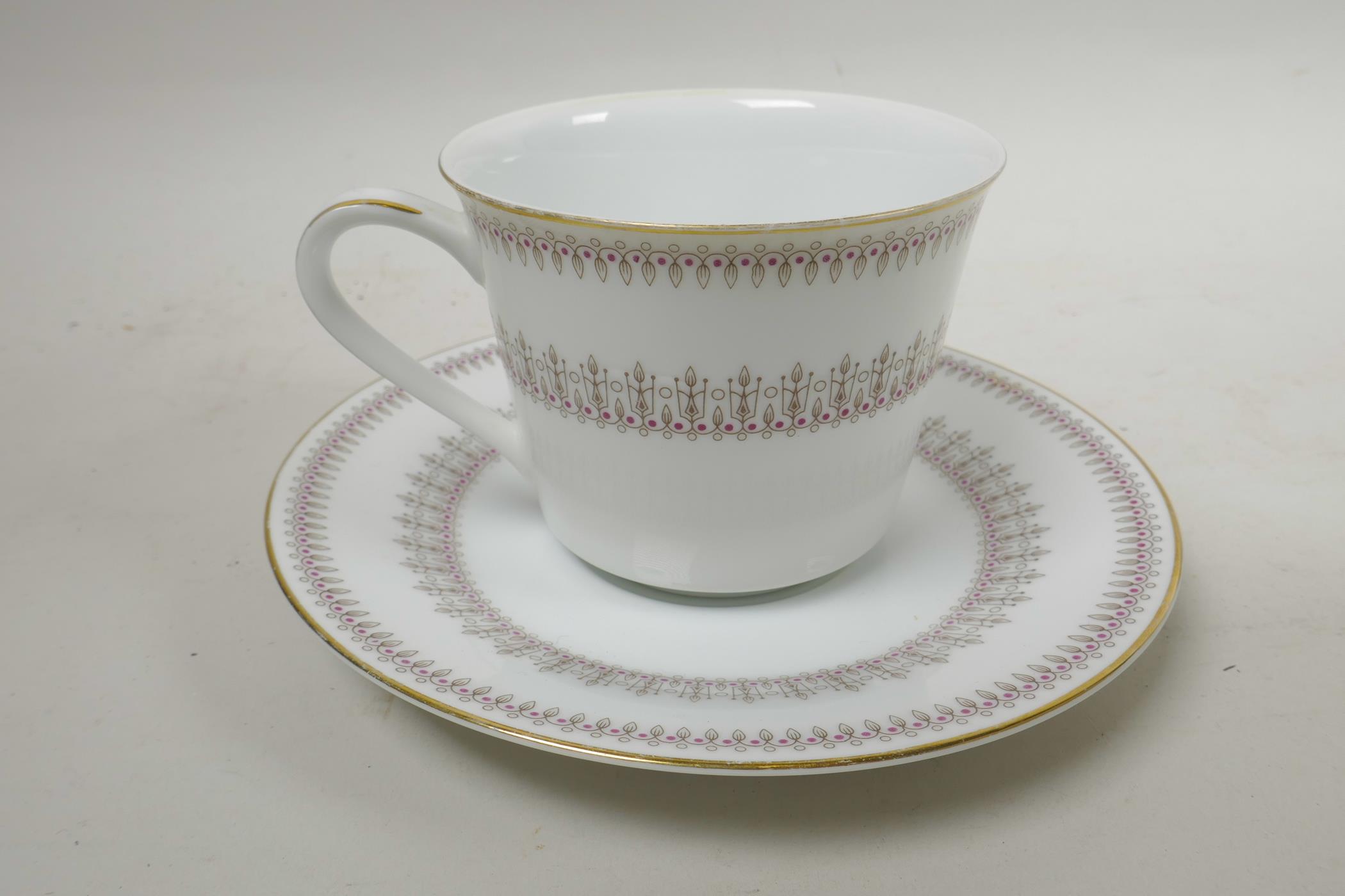 A Noritake 'Nina' pattern eight place dinner and tea service with some spares, A/F, largest 16" x - Image 4 of 5