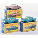 Three Boxed Matchbox Regular Wheels Cars