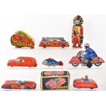 Eight Tinplate Novelty Toys