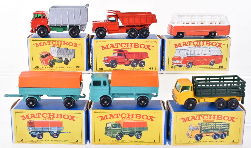 Six Boxed Matchbox Regular Wheel Models