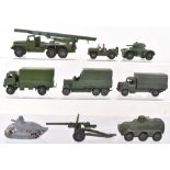 Eight Unboxed Military Dinky Toys
