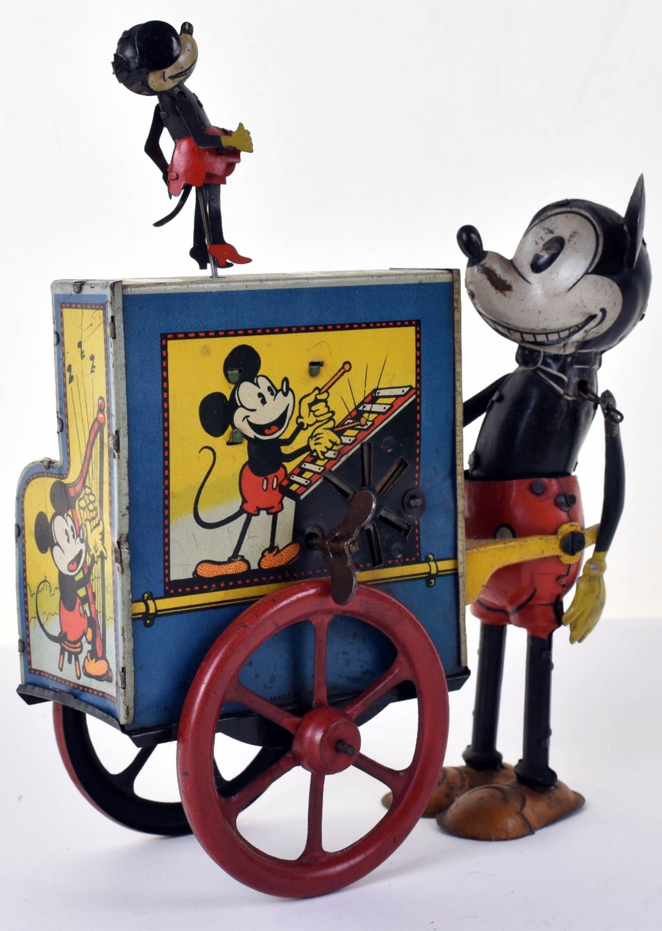Rare Tinplate Distler Mickey Mouse Organ Grinder, German circa 1930 - Image 2 of 3
