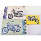 Three Motorcycle Construction Plastic Kits