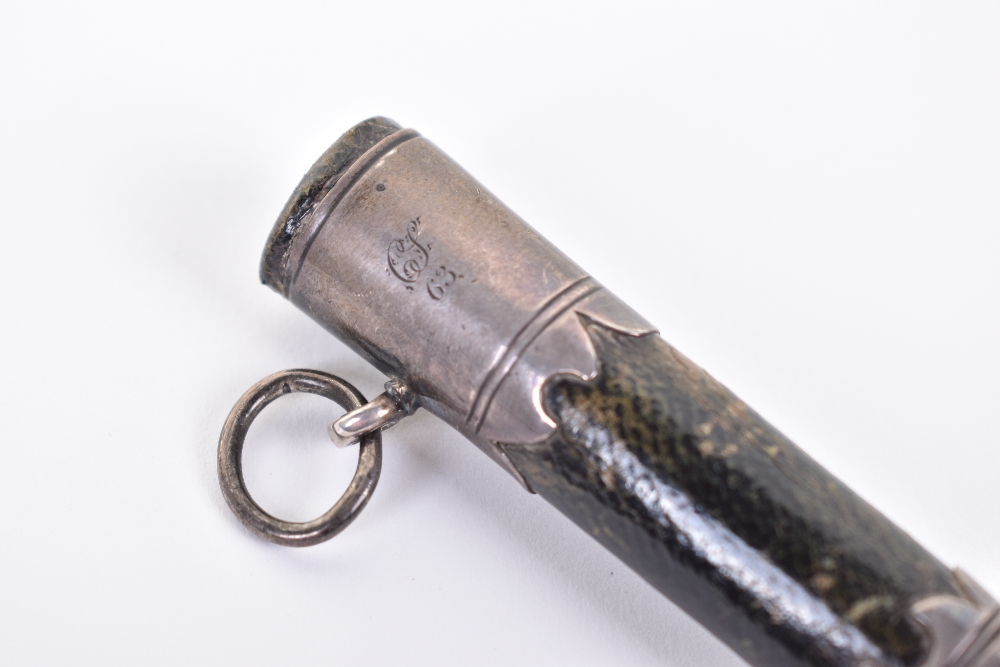 ^ Officer’s charming silver mounted dirk of Lieut. Charles Sankey, 63rd West Suffolk Regiment, late - Image 11 of 11