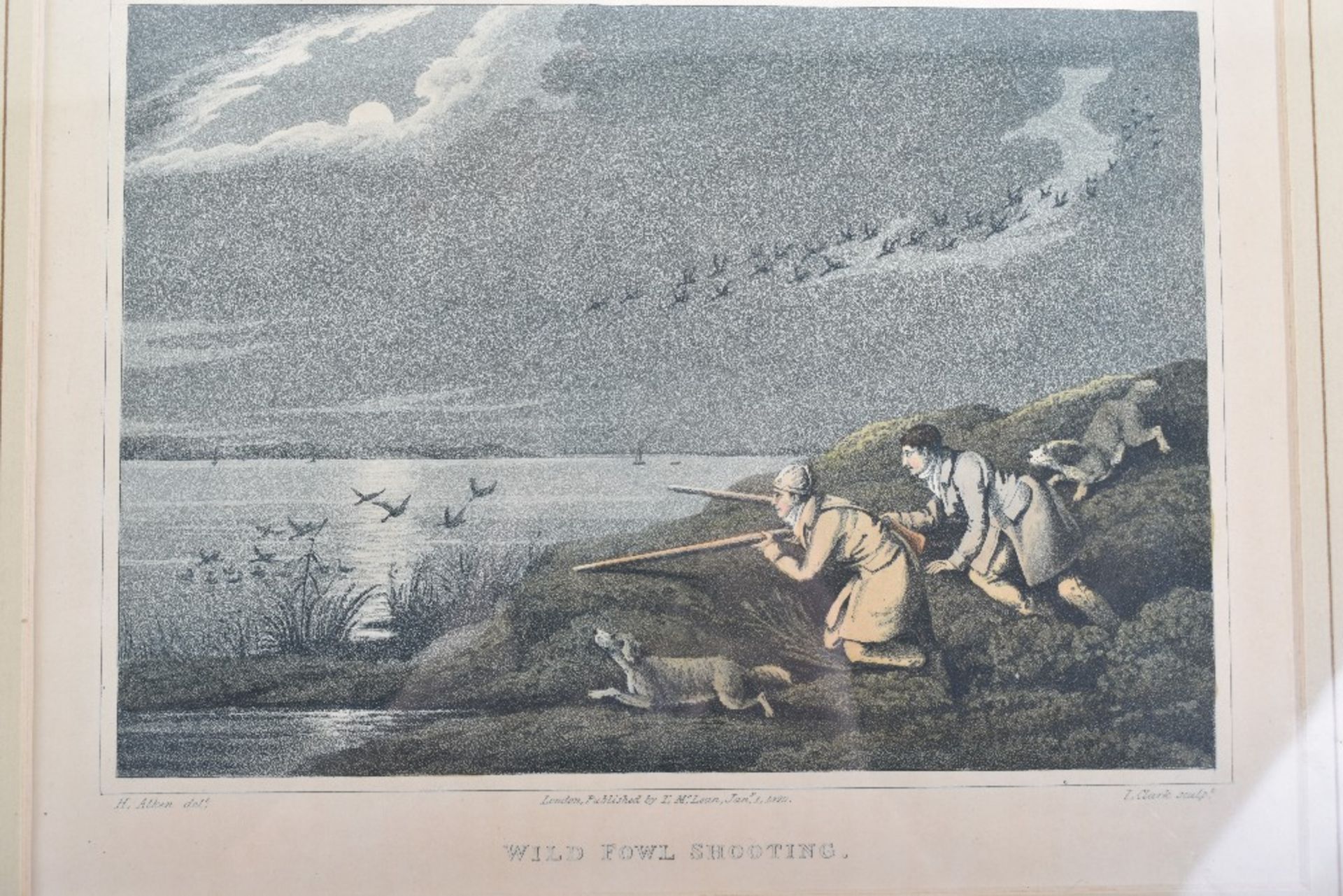 A set of four 19th century coloured engravings aquatints of hunting scenes - Image 2 of 11