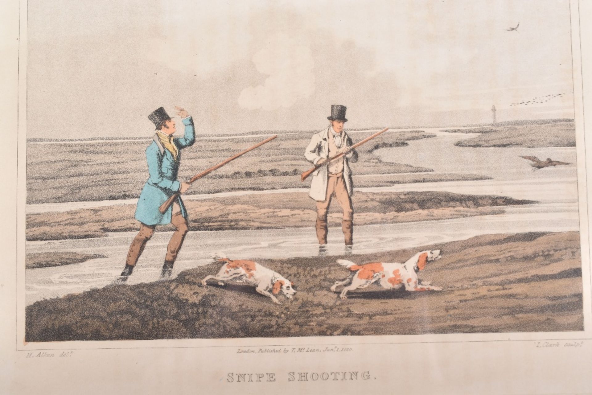 A set of four 19th century coloured engravings aquatints of hunting scenes - Image 6 of 11