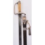 ^ Infantry officer’s sword spadroon with hallmarked silver mounts by Thomas Cullum, London, 1794
