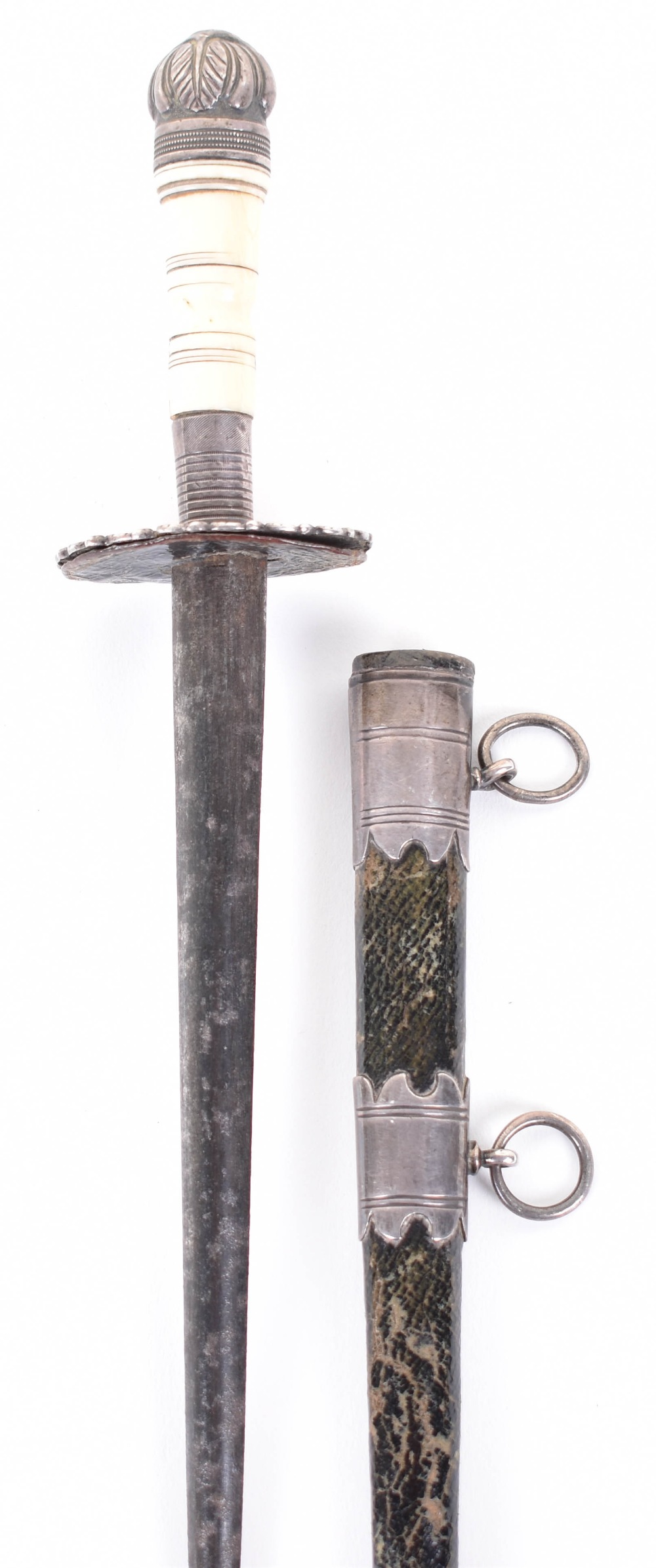 ^ Officer’s charming silver mounted dirk of Lieut. Charles Sankey, 63rd West Suffolk Regiment, late