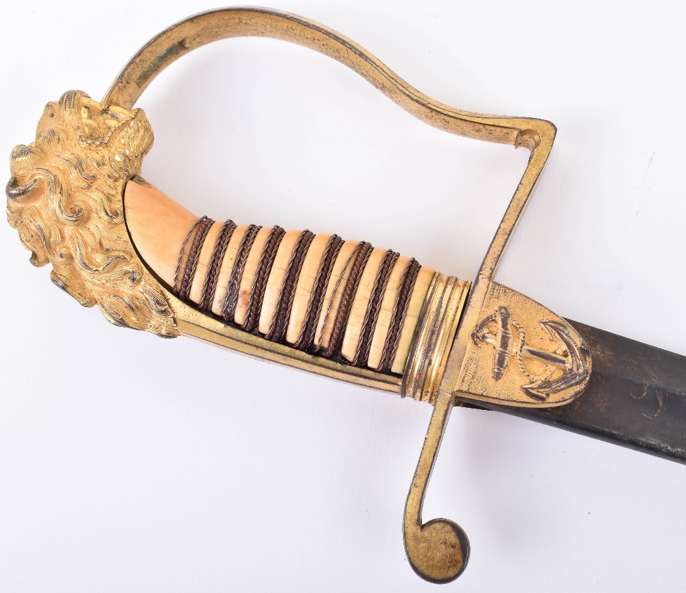 ^ Unusual naval officer’s sword for Flag officer, Captain or Commander, first quarter of the 19th ce - Image 3 of 14