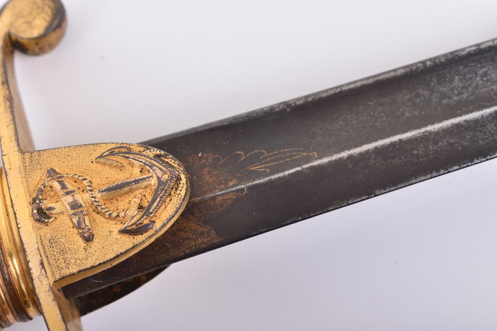 ^ Unusual naval officer’s sword for Flag officer, Captain or Commander, first quarter of the 19th ce - Image 8 of 14