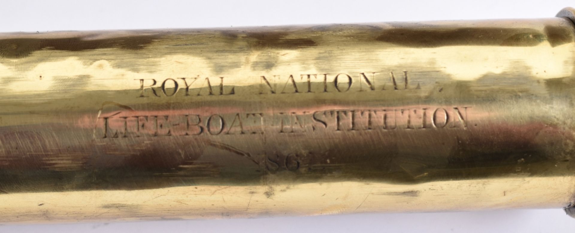 2 drawer brass telescope engraved ROYAL NATIONAL LIFEBOAT INSTITUTION 1861, Dolland London Day or Ni - Image 3 of 4