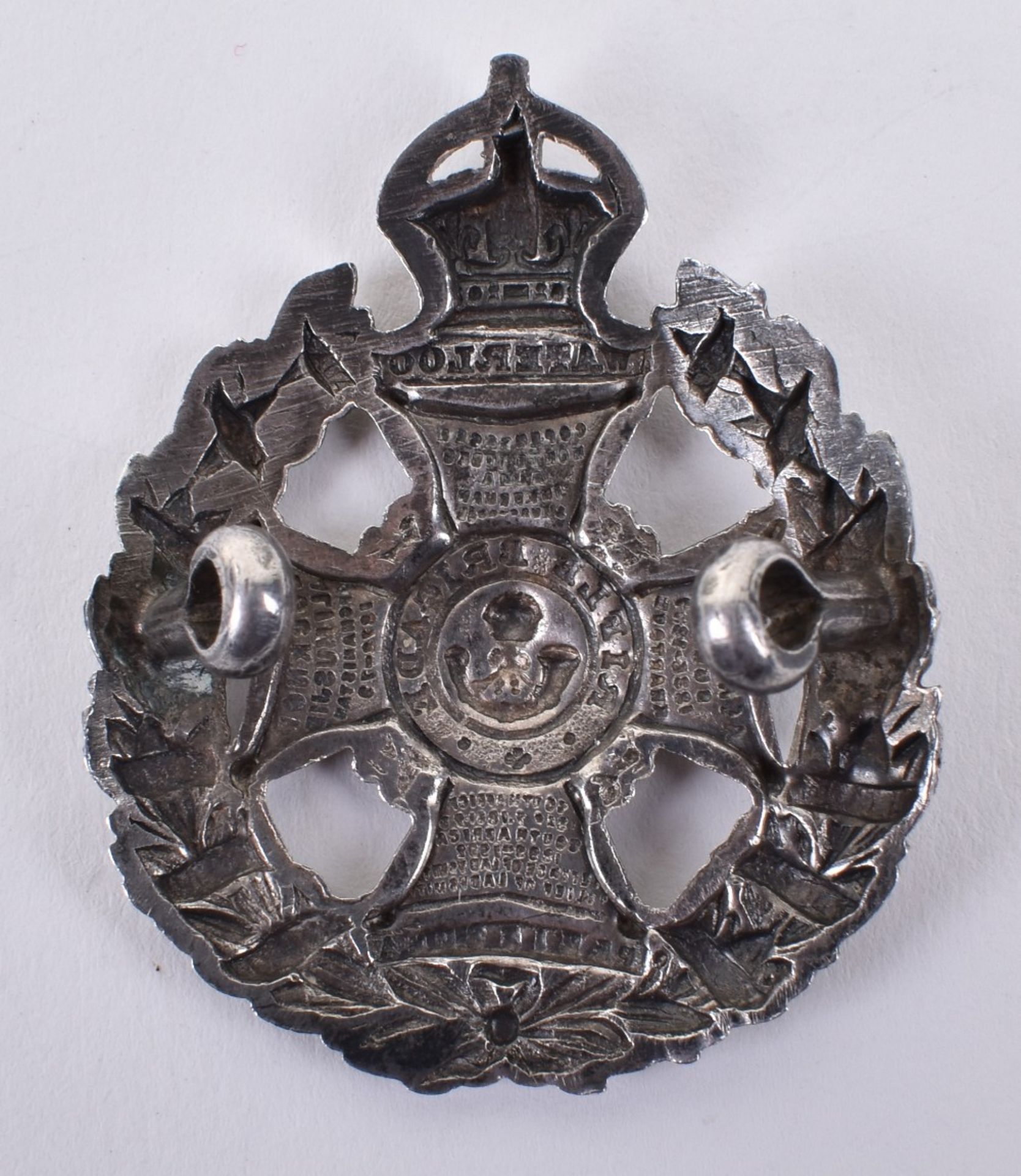 British Rifle Brigade Officers Hallmarked Silver Cap Badge - Image 2 of 2