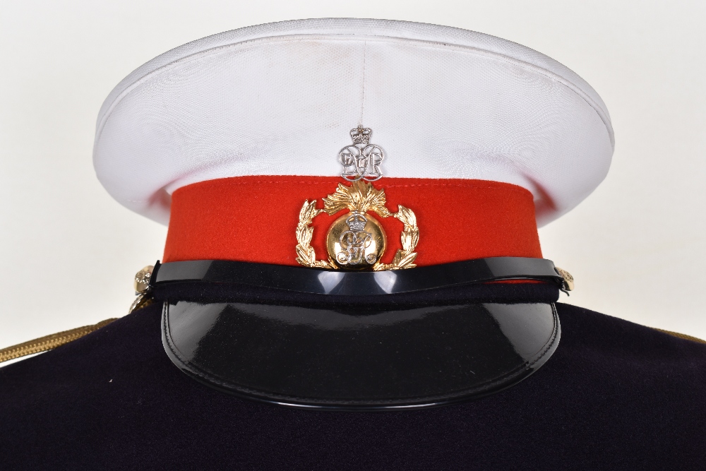 EIIR Portsmouth Band Royal Marines Drum Majors Full Dress Tunic and Peaked Cap - Image 10 of 11