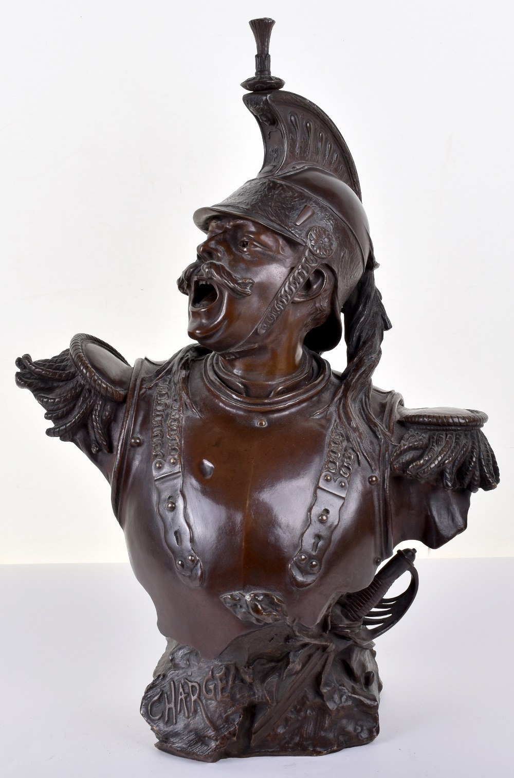 Fine Bronze Sculpture by Adolph Maubach of a French Cuirassier Officer