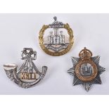 3x British Officers Regimental Cap Badges