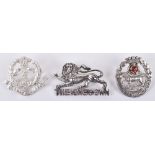 3x British Officers Regimental Cap Badges