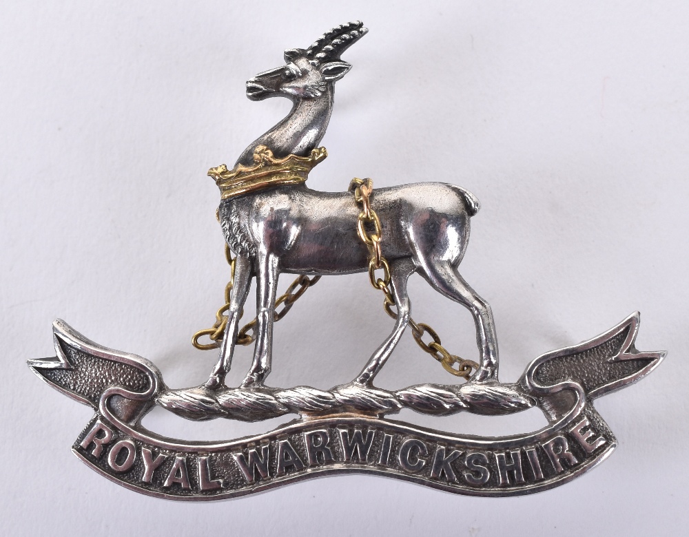 Royal Warwickshire Regiment Officers Cap Badge by J R Gaunt London