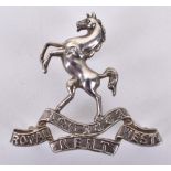 Hallmarked Silver Royal West Kent Regiment Officers Cap Badge